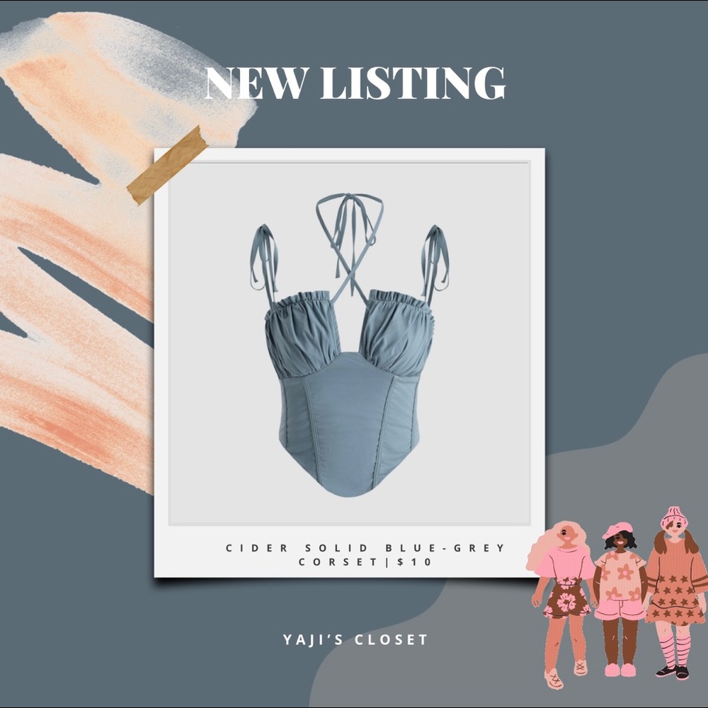 CIDER Solid Blue-Grey Corset